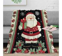 OTBSDNKZZ Estampado 3D Santa Claus Manta para Todas Las Estaciones Microfibra Ropa de Cama Lavable Christmas Festive 1 Manta versátil Suave para jóvenes en Cada época del año 80×90inch(200x230cm)