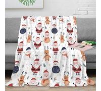 OTBSDNKZZ Estampado 3D Santa Claus Plaid de sofá Microfibra Ropa de Cama Suave Christmas Dibujo Animado Manta de sofá Anti-Bolitas para oficinas Open Space Juveniles 80×90inch(200x230cm)
