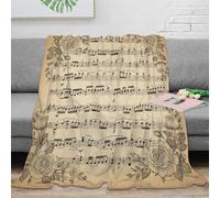 OTBSDNKZZ Estampado 3D Sheet Music Manta de Siesta Microfibra Ropa de Cama no desprende Pelusa Classical Floral Plaid de Siesta cálido para Regalos para quienes aman Descansar 80×90inch(200x230cm)