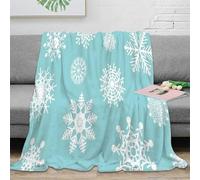 OTBSDNKZZ Estampado 3D Snowflake Designs Manta para Aire Acondicionado Ropa de Cama Ligera Winter Festive Pattern Plaid para Verano Suave y Transpirable Anti-Bolitas para Verano 70×80inch(180x200cm)