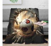 OTBSDNKZZ Estampado 3D SoccerBallBreakingWall Manta para Todas Las Estaciones Ropa de Cama versátil DynamicSportsA frazada Suave Anti-Bolitas no desprende Pelusa para Todo el año 50x60inch(127x152cm)