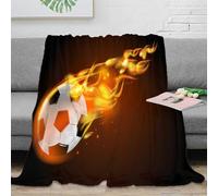 OTBSDNKZZ Estampado 3D SoccerBallFlame Manta de salón Microfibra Ropa de Cama Anti-Bolitas DynamicSportsArte 1 Plaid de salón Suave y cálido Lavable para salón 80×90inch(200x230cm)