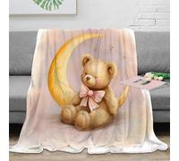 OTBSDNKZZ Estampado 3D Teddy Bear frazada Microfibra Ropa de Cama no desprende Pelusa Suave Bedtime ilustracion Plaid de frazada Suave y cálido Lavable para casa 50x60inch(127x152cm)