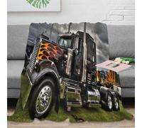 OTBSDNKZZ Estampado 3D TruckFlameDesign Manta de Cama Microfibra Ropa de Cama Anti-Bolitas CustomPaintedStyle Manta de Cama cálida para Regalos para Solteros y Parejas 80×90inch(200x230cm)