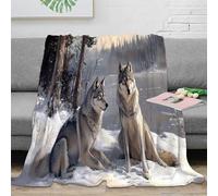 OTBSDNKZZ Estampado 3D Winter Wolves Manta Microfibra Ropa de Cama Lavable y Anti-Bolitas Wildlife Arte Manta de Descanso Suave y cálida para Relax Diario 50x60inch(127x152cm)