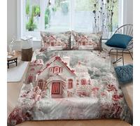 OTBSDNKZZ Fairy Tale Winter Funda de Edredón Microfibra Suave 3 Piezas Estampado 3D Fairy Tale Winter Funda Edredon con Funda de Almohada a Juego Transpirable Antialérgica for niños Double（200x200cm）