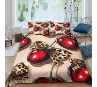 OTBSDNKZZ Fashion Leopard Print Funda de Edredón Microfibra 3 Piezas Impresión 3D Cierre de Fashion Leopard Print Funda Edredon Fundas de Almohada Lavables Transpirable for niños Double（200x200cm）