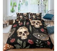 OTBSDNKZZ Gothic Botanical Design Funda de Edredón Microfibra Suave 3 Piezas Estampado 3D Gothic botánico diseño Funda Edredon con Fundas de Almohada Antialérgica Lavables for jóvenes King（220x240cm）