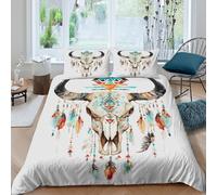 OTBSDNKZZ Native Geometric Design Funda de Edredón Microfibra 3 Piezas Compuesto Impresión 3D Cierre de Native Geometric diseño Funda Edredon Fundas de Almohada Suave for jóvenes Double（200x200cm）