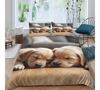 OTBSDNKZZ Sleeping Companion Style Funda de Edredón Microfibra 3 Piezas Impresión 3D Cierre de Sleeping Companion Estilo Funda Edredon Fundas de Almohada Lavables Suave for jóvenes Double（200x200cm）