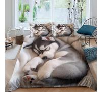 OTBSDNKZZ Sleeping Pet Style Funda Edredon Microfibra 3 Piezas Compuesto Impresión 3D Cierre de Sleeping Pet Estilo Funda de Edredón Funda de Almohada a Juego Lavables for Ancianos King（220x240cm）