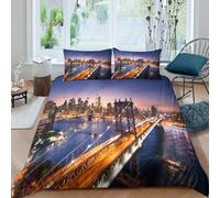 OTBSDNKZZ Urban-Luminous-Style Funda de Edredón Microfibra Suave 3 Piezas Estampado 3D Urban-Luminous-Estilo Funda Edredon con Fundas de Almohada Antibacteriana Lavables for Familia King（220x240cm）