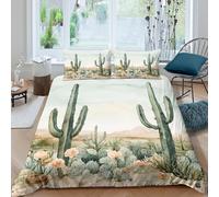 OTBSDNKZZ Watercolor Desert Funda Edredon Microfibra 3 Piezas Compuesto Impresión 3D Cierre de Acuarela Desert Funda de Edredón Funda de Almohada a Juego Transpirable for Adultos Single（140x200cm）