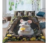 OTBSDNKZZ Whimsical Woodland Scene Funda Edredon 3 Piezas Compuesto Impresión 3D Cierre de Whimsical Woodland Escena Funda de Edredón Funda de Almohada a Juego Lavables for niña Super King（260x220cm）