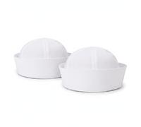 Otbushit 2 sombreros de marinero blancos para adultos: sombreros de capitán de 22, 83 pulgadas (58 cm) para representaciones teatrales, cosplay y fiestas temáticas
