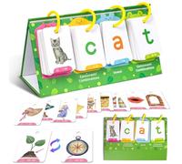 Otbushit CVC Juegos de Palabras - Tabla de Bolsillo de Aprendizaje del Alfabeto con 129 Tarjetas Palabras Educativas a la Vista Tarjetas Flash Jardín de Infancia para Estudiantes Maestros Útiles Esc