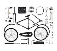 Otbushit Escala de Modelo de Bicicletas de Bricolaje, 51 Piezas 1:10: Modelo de Mini Bicicletas de aleación Retro de simulación, Mini Bicicleta de Arte de Hierro con inflador y maletín, Adorno de me