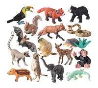 Otbushit Figuras realistas de Animales del Bosque diminutos, Figuras educativas en Miniatura de plástico para niños, Adornos para Pasteles de Juguete, 16 Uds.