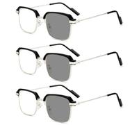 Otbushit Gafas de lectura inteligentes con enfoque automático, lentes autoajustables sensibles a la luz para hombres y mujeres, ojo automático para cerca y lejos con filtro de luz azul