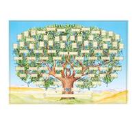 Otbushit Gráficos de árboles genealógicos para completar 16x24 en lienzo Gráfico de genealogía en blanco Decoración de pared de árbol genealógico de ascendencia rellenable resistente a la decoloraci