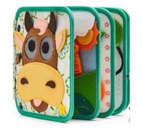Otbushit Libro Ocupado para niños pequeños, Libro Ocupado Montessori para niña de Granja con Piezas de Fieltro Bordadas, Libros de Actividades educativos para niños de 1 a 3 años, Juguete de Viaje p