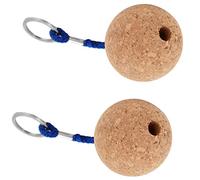 Otbushit Llavero de Bola de Corcho Flotante de 50mm, Bola de Madera Ligera Flotante, Accesorios para Deportes acuáticos, 2 uds.