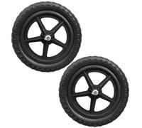 Otbushit Paquete de 2 Ruedas para Bicicleta de Equilibrio, Juego de neumáticos de plástico sin inflar, buje de Cinco Estrellas para Bicicletas de Equilibrio para niños, Negro, 12 Pulgadas