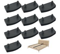 Otbushit Soportes de Listones para Cama, Listones de Cama de Repuesto Negros, Tapas de Extremos de plástico, Cubiertas centrales de Soporte práctico, 10 Uds.