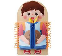 Otbushit Tablas para Aprender a Vestir, Juguete Educativo para niños, práctica de Atado de Zapatos con botón, Hebilla, Cremallera, Broche, Montessori para niños en Edad Preescolar de 3 a 8 años