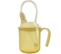 Otbushit Vaso para sorber para adultos mayores, a prueba de derrames, de 300 ml, con escala, vaso para disfagia 3 en 1 con pajita y mango para pacientes discapacitados, maternidad y niños