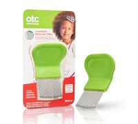 OTC Antipiojos Lendrera Estriada Pro, Peine Profesional con Púas Dobles Estriadas de Acero Inoxidable y Mango Ergonómico, Elimina Eficazmente Piojos y Liendres, Sin Cortes ni Tirones