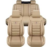 OTCPP 5 Piezas Fundas Asientos Coche para Benz GLA GLC GLC GLE GLE Ame GLK, Cuero Funda Asiento Coche Personalizadas Fundas de Asiento de Coche Delanteros y Traseros Protector,A Beige