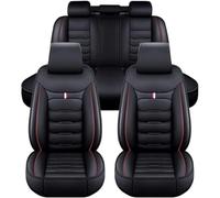 OTCPP 5 Piezas Fundas Asientos Coche para Ford Bronco 1987-1991, Cuero Funda Asiento Coche Personalizadas Fundas de Asiento de Coche Delanteros y Traseros Protector,B Black+Red