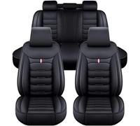 OTCPP 5 Piezas Fundas Asientos Coche para Ford Fusion Energi 2013-2020, Cuero Funda Asiento Coche Personalizadas Fundas de Asiento de Coche Delanteros y Traseros Protector,C Black