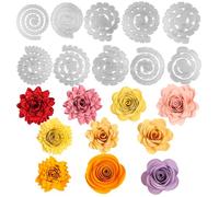 OTCRAFT 10 troqueles de corte de metal en espiral de flores 3D para hacer tarjetas, álbumes de recortes, plantillas de troquelado, plantillas de perforación, moldes de corte de metal para manualidades