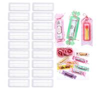 OTCRAFT 20 cúpulas rectangulares de plástico transparente de 3.7 x 1.5 pulgadas; bolsas autoadhesivas para bálsamo labial, soporte para dinero para manualidades, tarjetas de regalo, agitador,