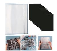 OTCRAFT 20 páginas/1 juego de álbum grande transparente para almacenamiento de fotos; carpeta organizadora de sellos y troqueles de corte con 10 hojas magnéticas de goma de 0,5 mm, organizador de