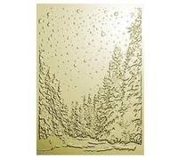 OTCRAFT Carpeta de grabado en relieve 3D para hacer tarjetas, pinos en la nieve, textura de plástico transparente que se desvanece, plantilla para álbumes de recortes y otros sellos de álbumes de