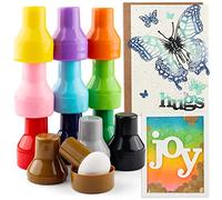 OTCRAFT Juego de 12 aplicadores de tinta con estuches de almacenamiento, esponja de tinta, 12 colores de acuarelas de papel, herramienta para aplicación directa de tinta en troqueles intrincados,