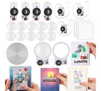 OTCRAFT Juego de 12 unidades de 2 halo circulares, 5 luces y 4 piezas fáciles de 1 luz y 3 LED lineales con 17 piezas/juego de troqueles de círculos, 3 hojas, 93 tiras de espuma para hacer tarjetas