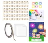 OTCRAFT Juego de 60 pegatinas de circuito LED rojo, azul, verde, amarillo, naranja, rosa y arco iris; kit de manualidades de luz para hacer tarjetas iluminadas, decoración de álbumes de recortes