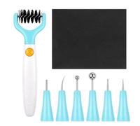 OTCRAFT Juego de 8 herramientas todo en uno para esculpir papel y cepillo de troquelado; juego de herramientas para hacer formas de flores de papel; bandeja de molde de flores; herramientas de flores