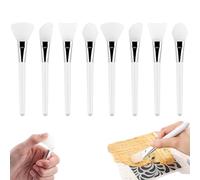 OTCRAFT Juego de 8 pinceles de silicona para manualidades, pinceles de resina epoxi reutilizables para mezclar y extender a vasos con purpurina, herramienta de mezcla de arte (blanco)