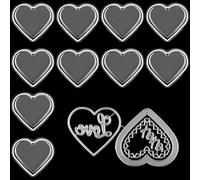 OTCRAFT Lot de 10 cúpulas dimensionales en forma de corazón con plantillas de metal para la fabricación de tarjetas, manualidades creativas
