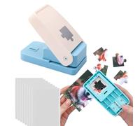 OTCRAFT Máquina cortadora de rompecabezas, máquina azul para hacer rompecabezas con 10 espumas adhesivas, para artes y manualidades, hacer rompecabezas, álbumes de recortes y bricolaje, mini