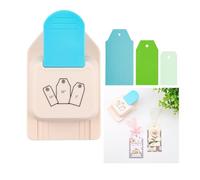 OTCRAFT Perforadora de etiquetas 3 en 1 en ángulo de 1.5/2/2.5 pulgadas y palanca en forma de etiqueta, perforadora de acción para etiquetas de regalo, etiquetas de papel, manualidades, álbumes de