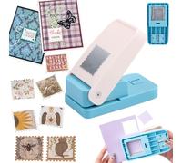 OTCRAFT Perforadora de sellos cuadrada grande de 1.5 x 1.5 pulgadas, perforadora de agujeros de sello, perforadora de papel de acción rectangular festoneada para manualidades, álbumes de recortes