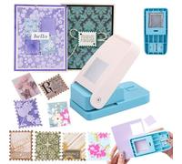 OTCRAFT Perforadora de sellos rectangular grande de 1.2 x 1.5 pulgadas, perforadora de papel de acción de palanca para manualidades, álbumes de recortes, manualidades, suministros de manualidades