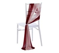 OTENG Fajas para sillas de Boda, 10/50 Unidades de Fajas de Gasa para decoración de pasillos, Fiestas, Banquetes y Eventos. 17 x 250 cm de Largo.(Pink and Burgundy,10 pcs)