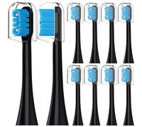 Othanary Cepillo de dientes compatible con sonrisas Sonic, cepillo de dientes eléctrico sónico, cabezales de repuesto, con cubierta de polvo, 10 unidades (negro, M)